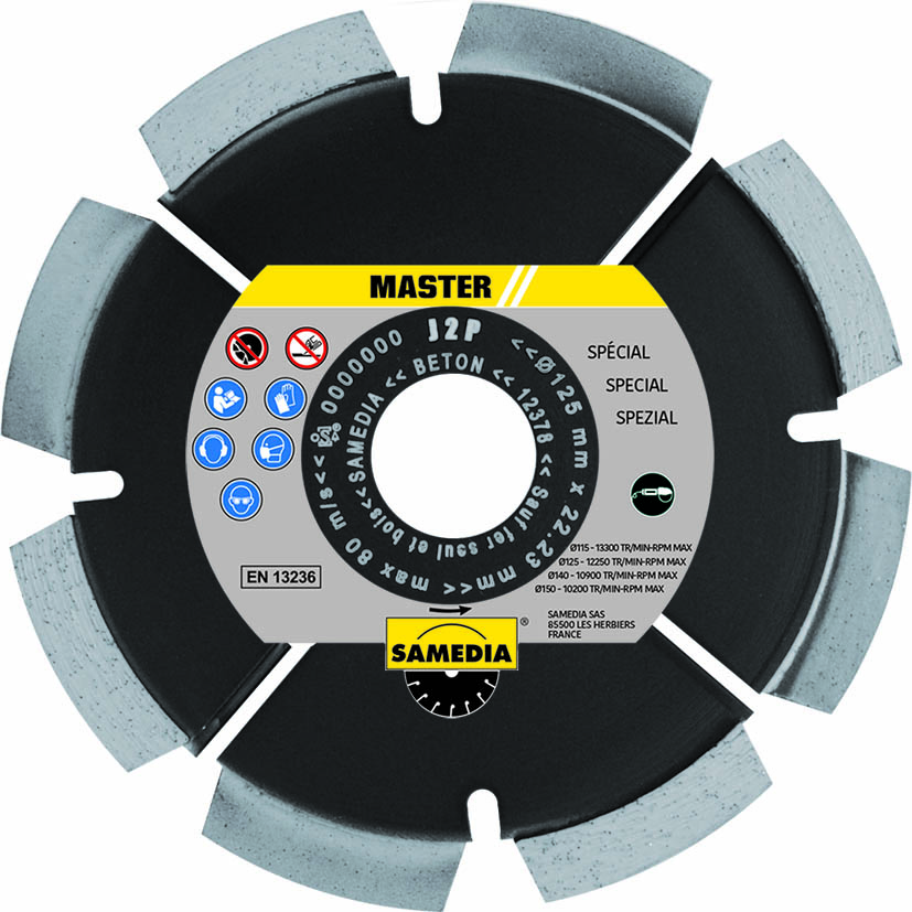 DISQUE DIAMANTÉ MASTER J2P R ep7 Ø125 SAMEDIA