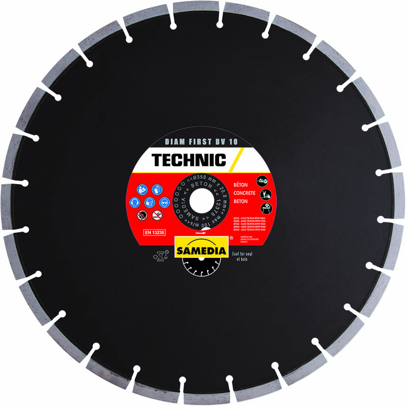 DISQUE DIAMANTÉ TECHNIC DIAM FIRST BV 10 Ø125 SAMEDIA