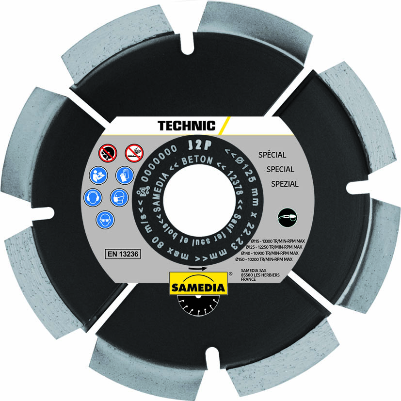 DISQUE DIAMANTÉ TECHNIC J2P ep7 Ø125 SAMEDIA